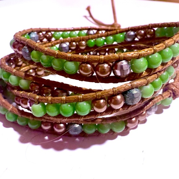 Katie Soleil Green and Brown Beaded Wrap Bracelet 3 for $30 - Picture 1 of 2